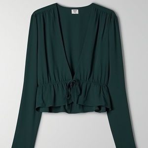 Sunday Best Cropped Tie-Front Blouse